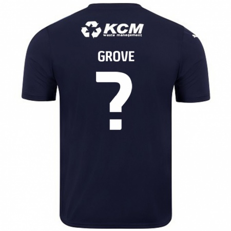 Kandiny Gyermek Rylee Grove #0 Sötétkék Idegenbeli Jersey 2024/25 Mez Póló Ing