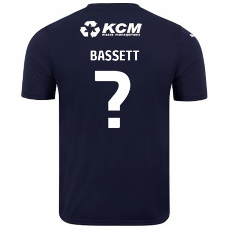 Kandiny Gyermek Bassett #0 Sötétkék Idegenbeli Jersey 2024/25 Mez Póló Ing