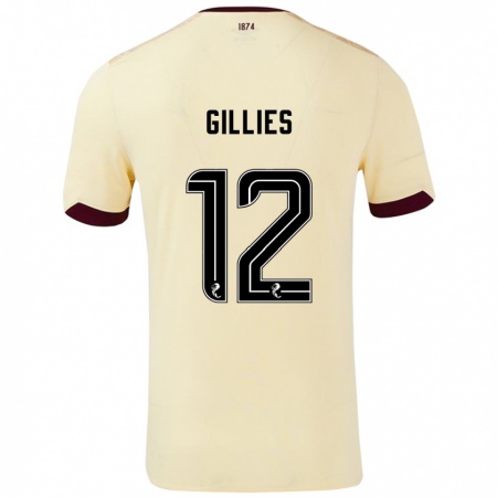 Kandiny Gyermek Matthew Gillies #12 Krémes Bordó Idegenbeli Jersey 2024/25 Mez Póló Ing