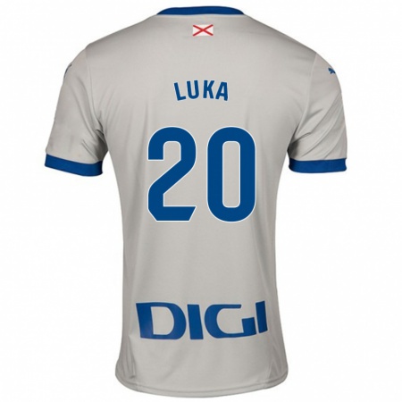 Kandiny Gyermek Luka Romero #20 Világos Szürke Idegenbeli Jersey 2024/25 Mez Póló Ing