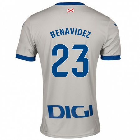 Kandiny Gyermek Carlos Benavidez #23 Világos Szürke Idegenbeli Jersey 2024/25 Mez Póló Ing