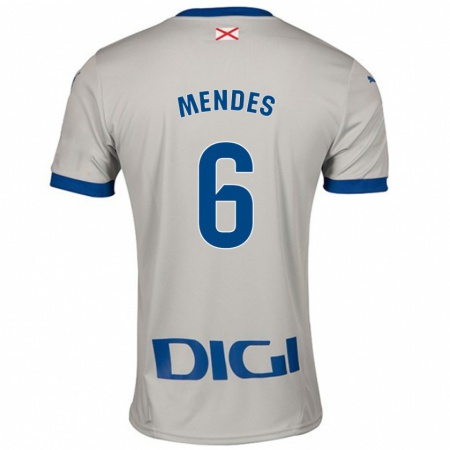 Kandiny Gyermek Tomás Mendes #6 Világos Szürke Idegenbeli Jersey 2024/25 Mez Póló Ing