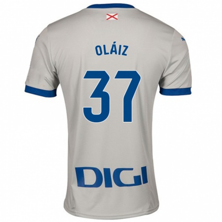 Kandiny Gyermek Xanet Oláiz #37 Világos Szürke Idegenbeli Jersey 2024/25 Mez Póló Ing