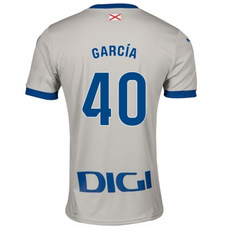 Kandiny Gyermek Álvaro García #40 Világos Szürke Idegenbeli Jersey 2024/25 Mez Póló Ing