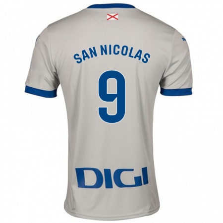 Kandiny Gyermek Olga San Nicolás #9 Világos Szürke Idegenbeli Jersey 2024/25 Mez Póló Ing