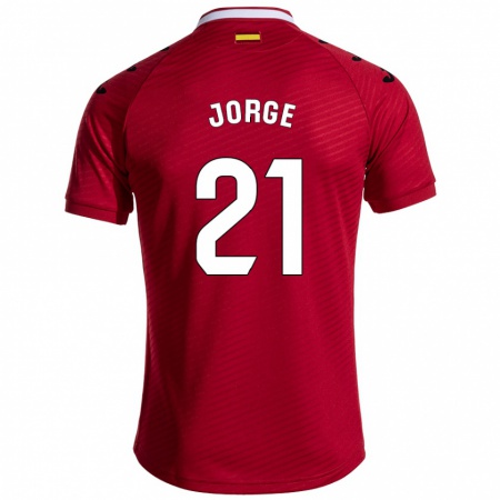 Kandiny Gyermek Jeremy Jorge #21 Sötét Vörös Idegenbeli Jersey 2024/25 Mez Póló Ing