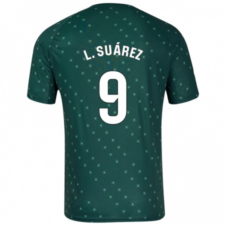 Kandiny Gyermek Luis Suárez #9 Sötétzöld Idegenbeli Jersey 2024/25 Mez Póló Ing