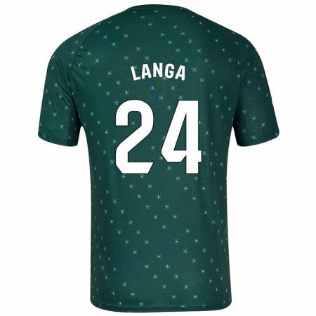 Kandiny Gyermek Bruno Langa #24 Sötétzöld Idegenbeli Jersey 2024/25 Mez Póló Ing