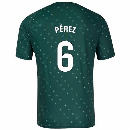 Kandiny Gyermek René Pérez #6 Sötétzöld Idegenbeli Jersey 2024/25 Mez Póló Ing