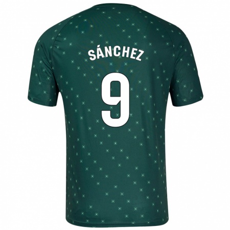 Kandiny Gyermek Loren Sánchez #9 Sötétzöld Idegenbeli Jersey 2024/25 Mez Póló Ing