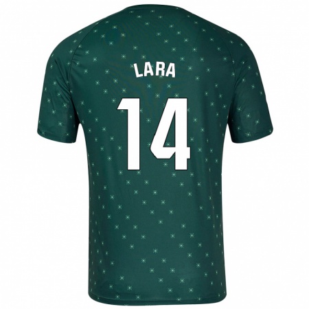 Kandiny Gyermek Luis Lara #14 Sötétzöld Idegenbeli Jersey 2024/25 Mez Póló Ing