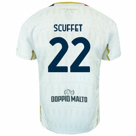 Kandiny Gyermek Simone Scuffet #22 Fehér Idegenbeli Jersey 2024/25 Mez Póló Ing