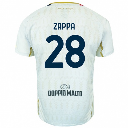 Kandiny Gyermek Gabriele Zappa #28 Fehér Idegenbeli Jersey 2024/25 Mez Póló Ing