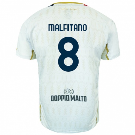 Kandiny Gyermek Roberto Malfitano #8 Fehér Idegenbeli Jersey 2024/25 Mez Póló Ing