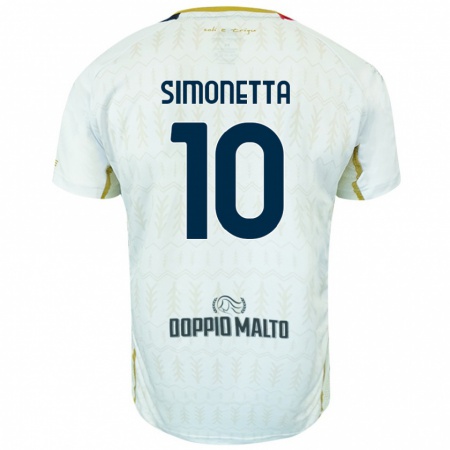 Kandiny Gyermek Jacopo Simonetta #10 Fehér Idegenbeli Jersey 2024/25 Mez Póló Ing