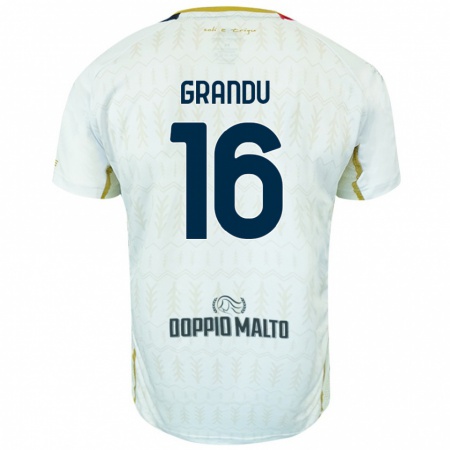 Kandiny Gyermek Nicola Grandu #16 Fehér Idegenbeli Jersey 2024/25 Mez Póló Ing