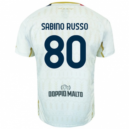 Kandiny Gyermek Alessandro Sabino Russo #80 Fehér Idegenbeli Jersey 2024/25 Mez Póló Ing