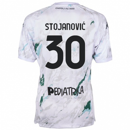 Kandiny Gyermek Petar Stojanović #30 Szürke Idegenbeli Jersey 2024/25 Mez Póló Ing