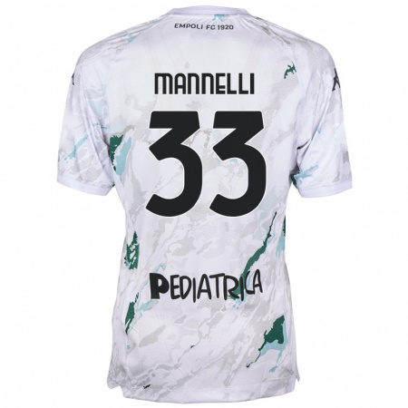 Kandiny Gyermek Matteo Mannelli #33 Szürke Idegenbeli Jersey 2024/25 Mez Póló Ing