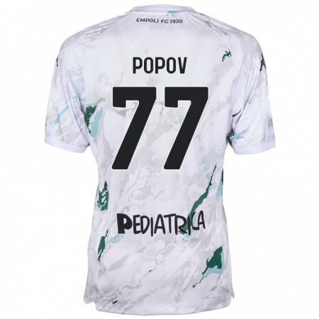 Kandiny Gyermek Bogdan Popov #77 Szürke Idegenbeli Jersey 2024/25 Mez Póló Ing