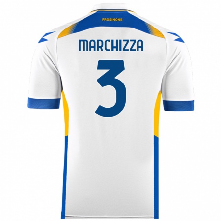 Kandiny Gyermek Riccardo Marchizza #3 Fehér Idegenbeli Jersey 2024/25 Mez Póló Ing