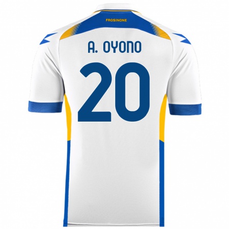 Kandiny Gyermek Anthony Oyono #20 Fehér Idegenbeli Jersey 2024/25 Mez Póló Ing