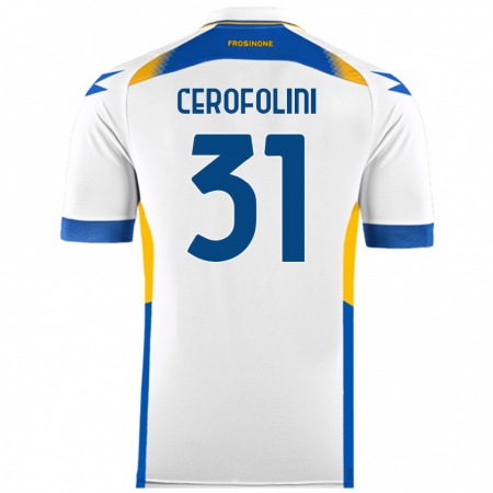 Kandiny Gyermek Michele Cerofolini #31 Fehér Idegenbeli Jersey 2024/25 Mez Póló Ing