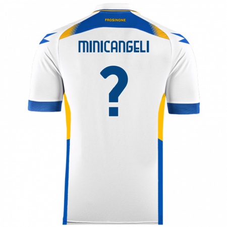 Kandiny Gyermek Francesco Minicangeli #0 Fehér Idegenbeli Jersey 2024/25 Mez Póló Ing