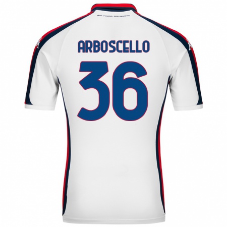 Kandiny Gyermek Riccardo Arboscello #36 Fehér Idegenbeli Jersey 2024/25 Mez Póló Ing