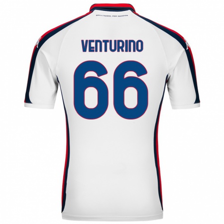 Kandiny Gyermek Lorenzo Venturino #66 Fehér Idegenbeli Jersey 2024/25 Mez Póló Ing