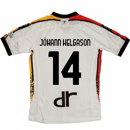 Kandiny Gyermek Thórir Jóhann Helgason #14 Fehér Fekete Idegenbeli Jersey 2024/25 Mez Póló Ing