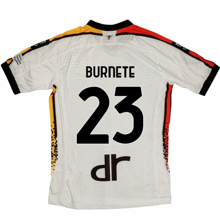 Kandiny Gyermek Rareș Burnete #23 Fehér Fekete Idegenbeli Jersey 2024/25 Mez Póló Ing