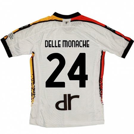 Kandiny Gyermek Marco Delle Monache #24 Fehér Fekete Idegenbeli Jersey 2024/25 Mez Póló Ing