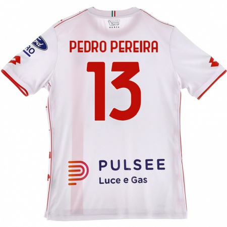 Kandiny Gyermek Pedro Pereira #13 Fehér Piros Idegenbeli Jersey 2024/25 Mez Póló Ing