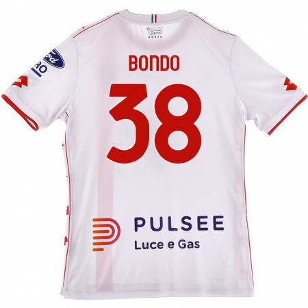 Kandiny Gyermek Warren Bondo #38 Fehér Piros Idegenbeli Jersey 2024/25 Mez Póló Ing