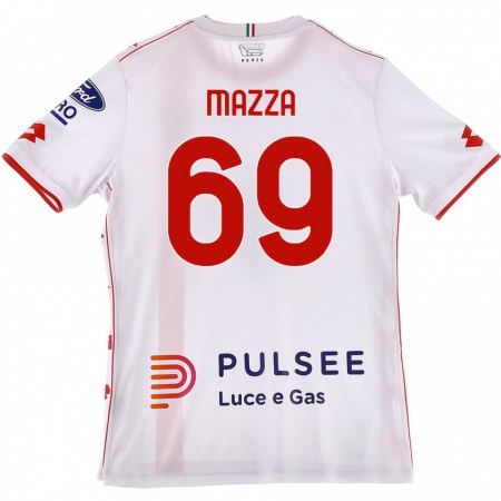 Kandiny Gyermek Andrea Mazza #69 Fehér Piros Idegenbeli Jersey 2024/25 Mez Póló Ing