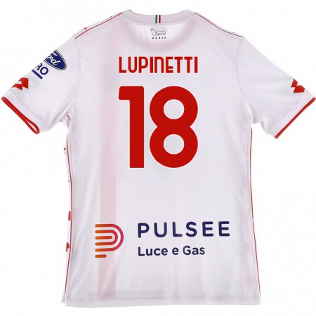 Kandiny Gyermek Tommaso Lupinetti #18 Fehér Piros Idegenbeli Jersey 2024/25 Mez Póló Ing