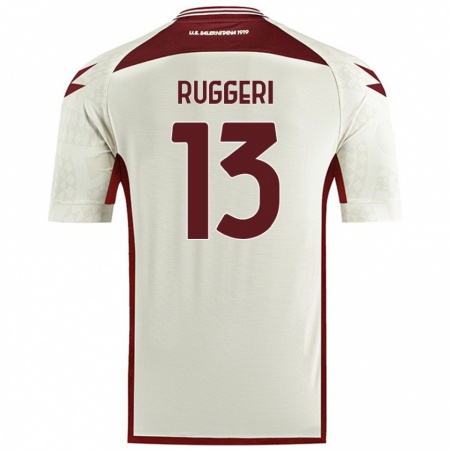 Kandiny Gyermek Fabio Ruggeri #13 Krém Színű Idegenbeli Jersey 2024/25 Mez Póló Ing