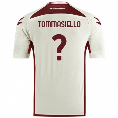 Kandiny Gyermek Francesco Tommasiello #0 Krém Színű Idegenbeli Jersey 2024/25 Mez Póló Ing