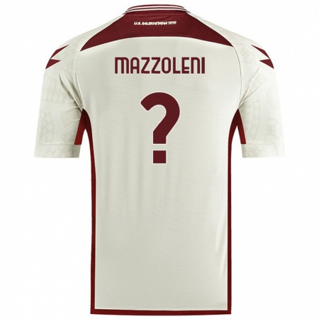 Kandiny Gyermek Riccardo Mazzoleni #0 Krém Színű Idegenbeli Jersey 2024/25 Mez Póló Ing