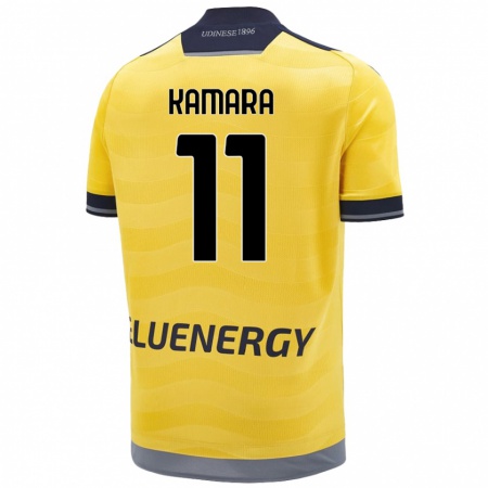 Kandiny Gyermek Hassane Kamara #11 Aranysárga Idegenbeli Jersey 2024/25 Mez Póló Ing