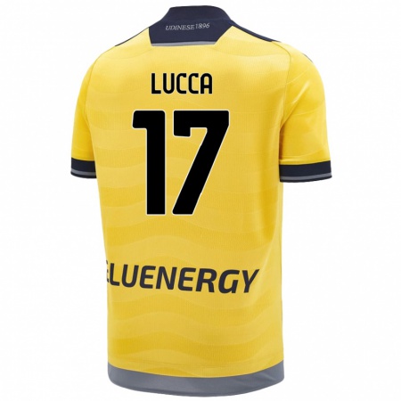 Kandiny Gyermek Lorenzo Lucca #17 Aranysárga Idegenbeli Jersey 2024/25 Mez Póló Ing