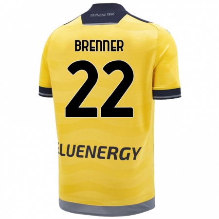 Kandiny Gyermek Brenner #22 Aranysárga Idegenbeli Jersey 2024/25 Mez Póló Ing