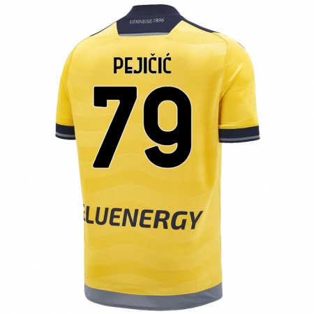 Kandiny Gyermek David Pejičić #79 Aranysárga Idegenbeli Jersey 2024/25 Mez Póló Ing