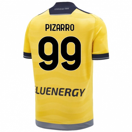 Kandiny Gyermek Damián Pizarro #99 Aranysárga Idegenbeli Jersey 2024/25 Mez Póló Ing