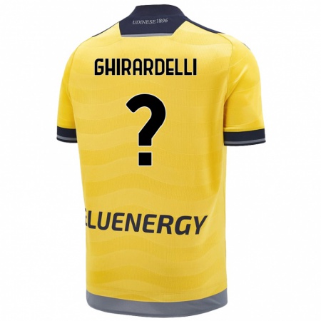 Kandiny Gyermek Davide Ghirardelli #0 Aranysárga Idegenbeli Jersey 2024/25 Mez Póló Ing