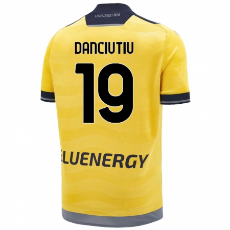 Kandiny Gyermek Vlad Danciuțiu #19 Aranysárga Idegenbeli Jersey 2024/25 Mez Póló Ing