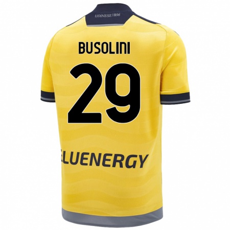 Kandiny Gyermek Alessandro Busolini #29 Aranysárga Idegenbeli Jersey 2024/25 Mez Póló Ing