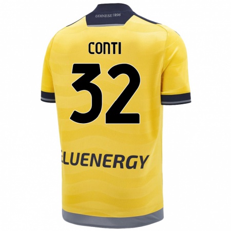 Kandiny Gyermek Manuel Conti #32 Aranysárga Idegenbeli Jersey 2024/25 Mez Póló Ing