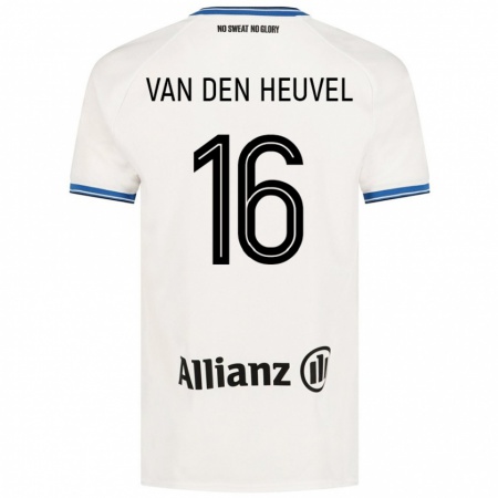 Kandiny Gyermek Dani Van Den Heuvel #16 Fehér Idegenbeli Jersey 2024/25 Mez Póló Ing